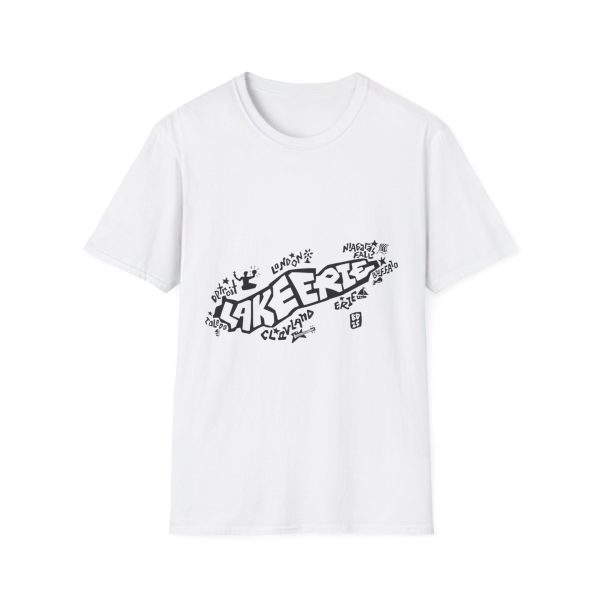 Lake Erie Map T-Shirt. Custom lettering and Illustration by Ben Dunkle